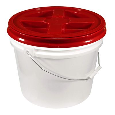 Bucket Kit, One White 5 Gallon Bucket 90 mil with Red Gamma Seal Lid