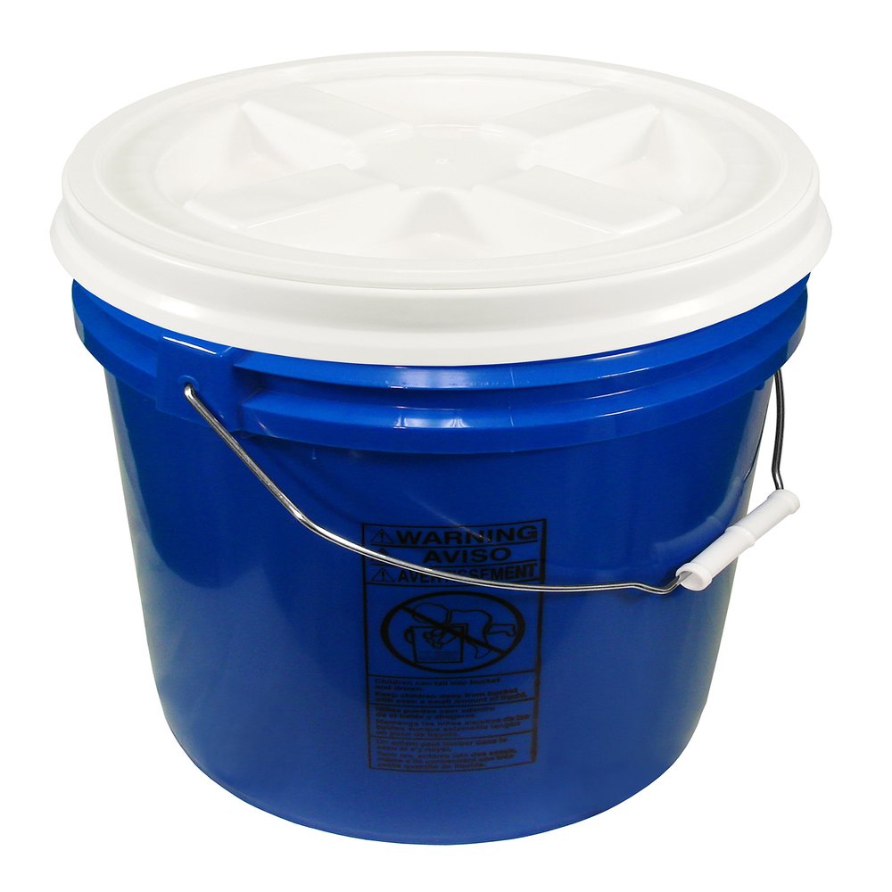 Bucket Kit, One Blue 5 Gallon Bucket 90 mil with White Gamma Seal Lid