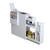 Organizedlife Narrow Side Table with Paper Holder Organizer for Small Spaces,Freestanding Bathroom Cabinet, Without Assembly White view 1