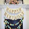 Happy 80th Birthday banner, gender neutral Happy Birthday banner, 50th 60th 70th 80th 90th 100th Birthday banner, Ivory birthday decorations view 2