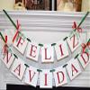 Feliz Navidad Banner, Christmas Banner, Spanish Christmas Decoration, Christmas Garland Bunting, Holiday Garland, Merry Christmas banner view 1