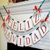 Feliz Navidad Banner, Christmas Banner, Spanish Christmas Decoration, Christmas Garland Bunting, Holiday Garland, Merry Christmas banner view 3