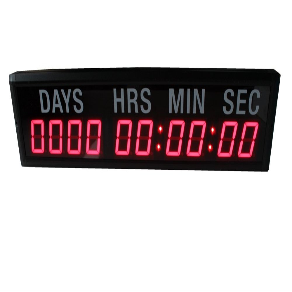 AZOOU 2.3-inch 10 Digits with Red Color LED Timer Countdown/up Wall Mounted Clock with Days Hours Mins Secs