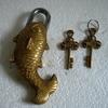Antique Style Fish Type Padlock - Lock with Key - Brass Made - Padlock view 2