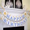 Gold anchor HAPPY 50th Birthday royal blue banner birthday decorations Birthday photo prop, 30th 40th 60th 70th nautical birthday view 3