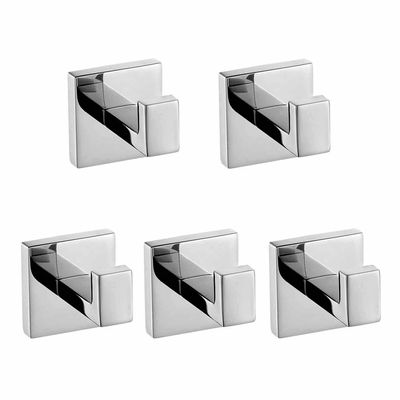 ThinkTop 5pcs Luxury 304 Stainless Steel Bathroom Single Towel Hook Robe Chrome Wall Mount Coat Hat Door Hook Hanger Mirror Polished Bathroom Accessories