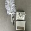 KateMelon Wedding Accessories Feather Pen with Holder, White view 4