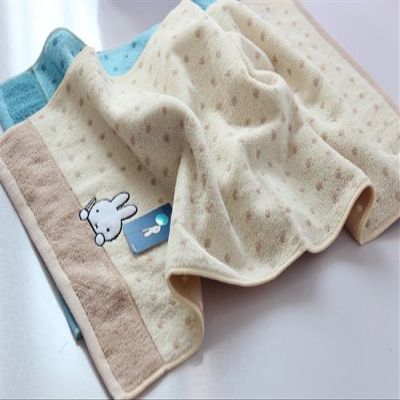 Hiibaby MF1029 Blue/light Brown Lovely Rabbit Pattern Baby Kid Adult Bathroom Camping Hand Face Towels 74cm36cm Rectangular Cloth 100% Cotton(Light Brown)