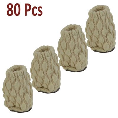 80 Pcs Knitting Stylish Table Chair Furniture Sock Leg Foot Cover Pad Floor Protector CLP104 (White)