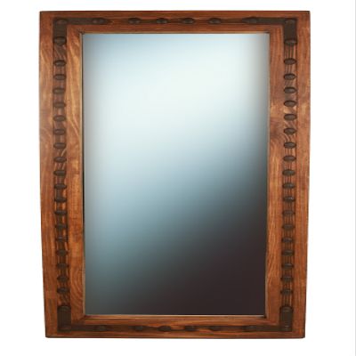 Los Olmos II Rustic Mirror-Rustic Wall Vanity Mirror-20x48 inches