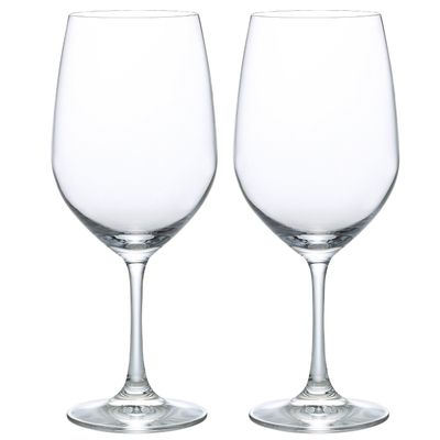 Aderia J-6187 Wine Glass, 20.2 fl oz (620 ml), Professional Specifications, Reinforced Crystal, Set of 2, Dishwasher Safe