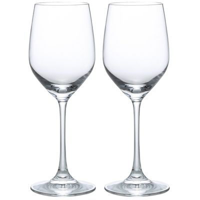 Aderia J-6184 Wine Glass, 11.8 fl oz (340 ml), Professional Specifications, Reinforced Crystal, Leizent White Wine, Large, Set of 2, Dishwasher Safe