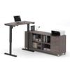 Bestar Pro-Linea 72W L-Shaped Standing Desk in bark Grey view 1