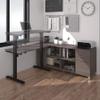 Bestar Pro-Linea 72W L-Shaped Standing Desk in bark Grey view 2