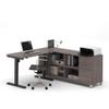 Bestar Pro-Linea 72W L-Shaped Standing Desk in bark Grey view 4