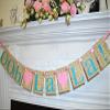 OOh La La Banner, Lace Lingerie Shower banner, Bachelorette Party banner, Bridal shower decor, bride to be - teal ivory pink lace garland view 4