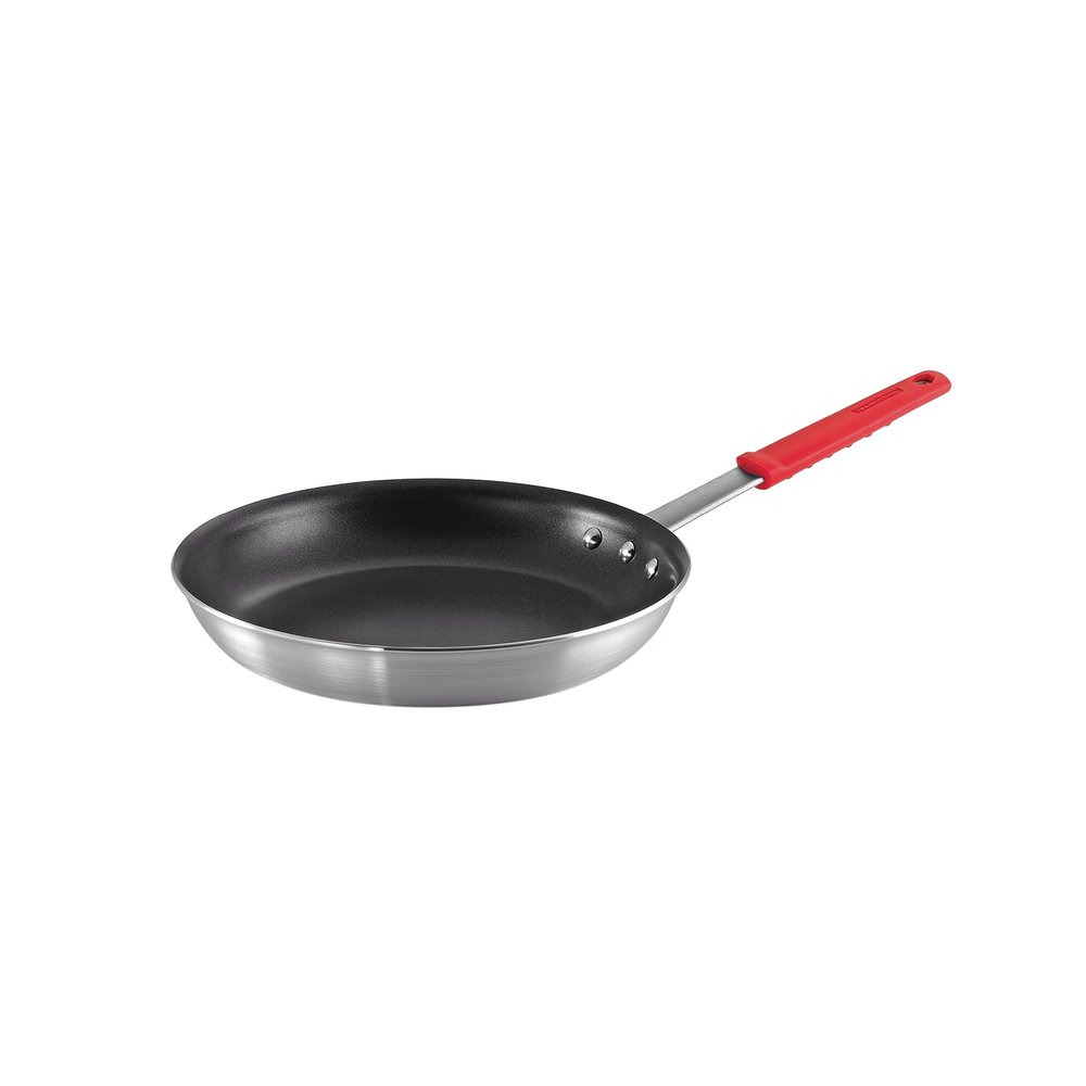 Tramontina Professional 12-Inch Large Non Stick Frying Pan, Heavy-Gauge Aluminum Skillet with Reinforced Nonstick Coating, Red Handle, Dishwasher and Oven Safe