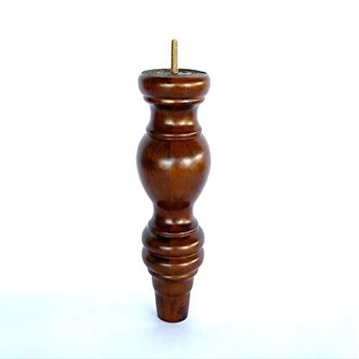 8" Wooden Turned Feet - Set of 4 Dark Brown