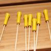 BambooMN Decorative Golf Tee Bamboo Cocktail Sandwich Skewer Picks - 6.75" - Yellow - 1,000 Pieces view 3