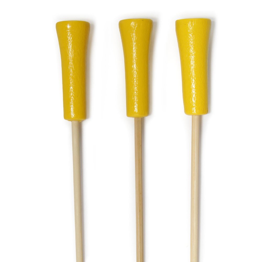 BambooMN Decorative Golf Tee Bamboo Cocktail Sandwich Skewer Picks - 6.75" - Yellow - 300 Pieces