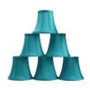 Urbanest Set of 6 Teal Silk Bell Chandelier Lamp Shade, 3-inch by 5-inch by 4.5-inch, Clip-on view 1