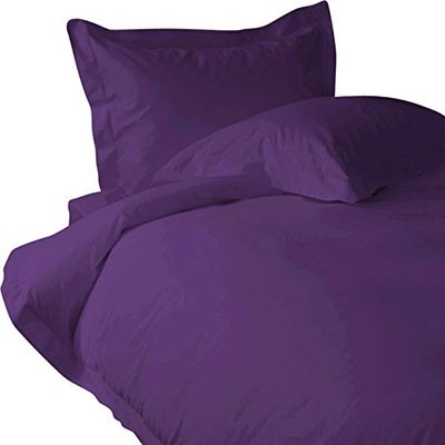 Purple Solid Duvet Set in 600 Thread Count 100% Egyptian Cotton-King Size