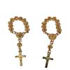 Finger Rosaries Charming Crystal Gold Finger Rosary with Crucifix - Set of 10 view 1