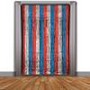 Forum Novelties Tinsel Fringe Curtain, 3 feet x 8 feet, Red/Silver/Blue view 1