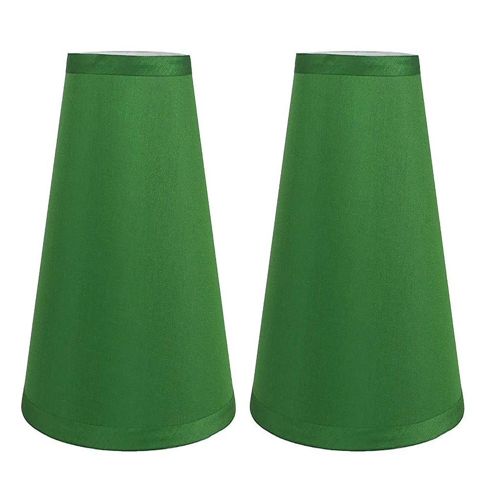 Urbanest Set of 2 Hardback Silk Empire Lamp Shade 5-inch by 9-inch by 8.5-inch, Kelly Green