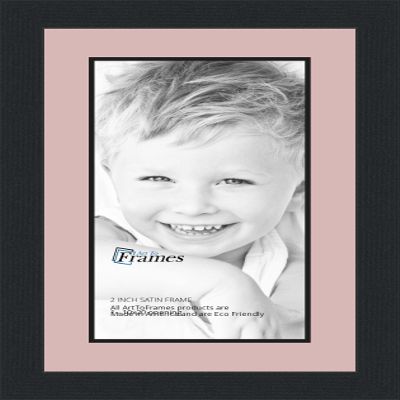 10x20 / 10 x 20 Picture Frame Satin Black .. 2'' Wide with a 2'' Double mat