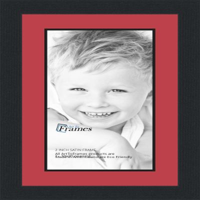 10x20 / 10 x 20 Picture Frame Satin Black .. 2'' Wide with a 2'' Double mat