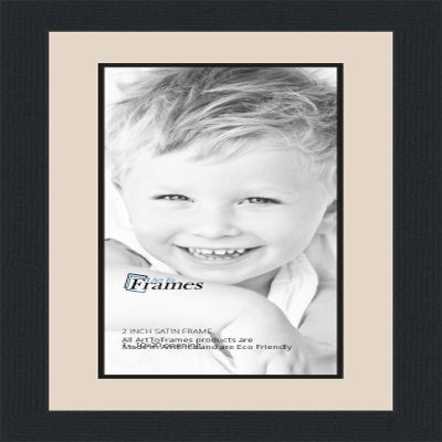 10x20 / 10 x 20 Picture Frame Satin Black .. 2'' Wide with a 2'' Double mat