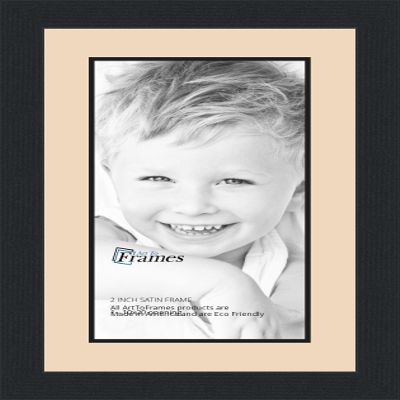 10x20 / 10 x 20 Picture Frame Satin Black .. 2'' Wide with a 2'' Double mat