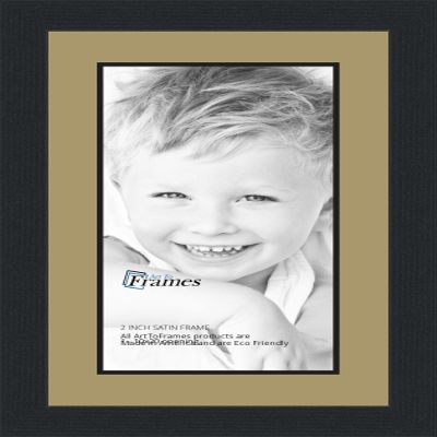 10x20 / 10 x 20 Picture Frame Satin Black .. 2'' Wide with a 2'' Double mat