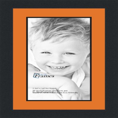 10x20 / 10 x 20 Picture Frame Satin Black .. 2'' Wide with a 2'' Double mat
