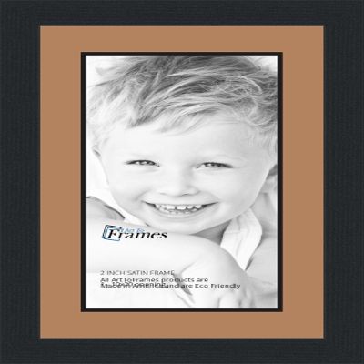 10x20 / 10 x 20 Picture Frame Satin Black .. 2'' Wide with a 2'' Double mat