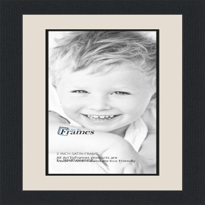 10x20 / 10 x 20 Picture Frame Satin Black .. 2'' Wide with a 2'' Double mat