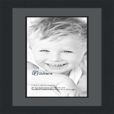 10x20 / 10 x 20 Picture Frame Satin Black .. 2'' Wide with a 2'' Double mat