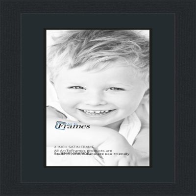 10x20 / 10 x 20 Picture Frame Satin Black .. 2'' Wide with a 2'' Double mat