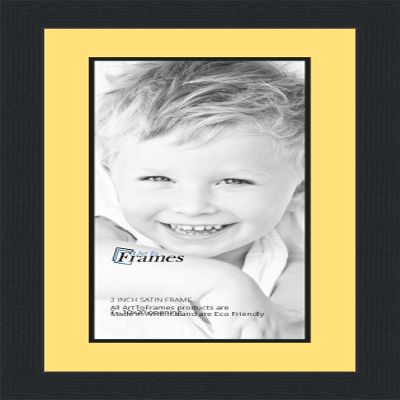 10x20 / 10 x 20 Picture Frame Satin Black .. 2'' Wide with a 2'' Double mat