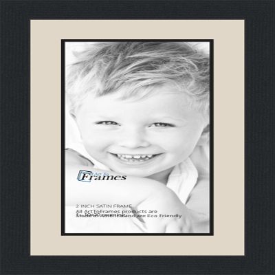 10x20 / 10 x 20 Picture Frame Satin Black .. 2'' Wide with a 2'' Double mat