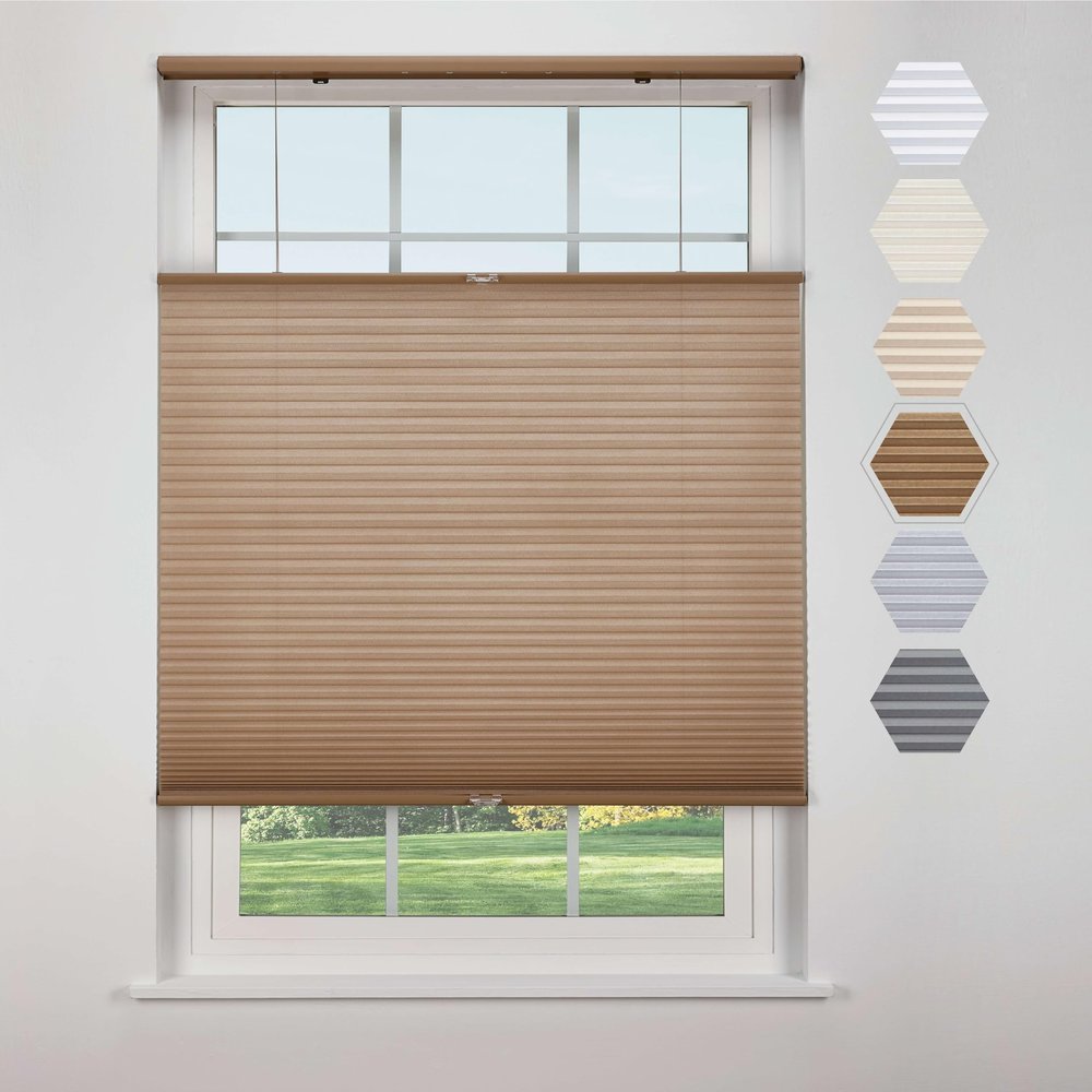 Linen Avenue Cordless Cellular Top Down Bottom Up Light Filtering Shade 31 3/4 W x 48 H, Harvest (Arrives 1/4" Narrower)