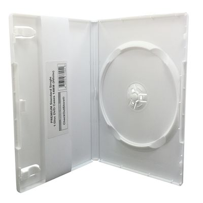 CheckOutStore (100) Premium Standard Single 1-Disc DVD Cases 14mm (White)