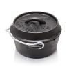 Petromax Cast Iron Dutch Oven for Cooking or Baking Outdoors Over a Campfire or in The Home Kitchen, Pre-Seasoned Cookware Conducts Heat Evenly, Flat Base, 1 Qt view 1