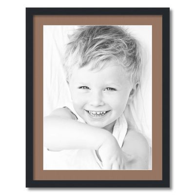 ArtToFrames 18x24 inch Satin Black Picture Frame with 2 Inch Single Sandpiper Mat, SingleMat-FRBW26079-18x24-767