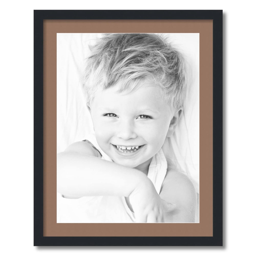 ArtToFrames 18x24 inch Satin Black Picture Frame with 2 Inch Single Sandpiper Mat, SingleMat-FRBW26079-18x24-767