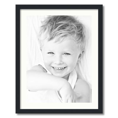 ArtToFrames 18x24 inch Satin Black Picture Frame with 2 Inch Single Porcelain Mat, SingleMat-FRBW26079-18x24-754