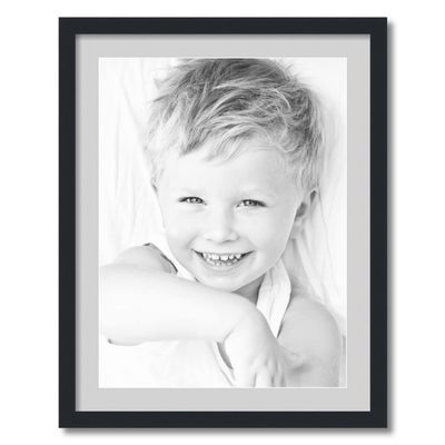 ArtToFrames 18x24 inch Satin Black Picture Frame with 2 Inch Single Candlewick Mat, SingleMat-FRBW26079-18x24-756
