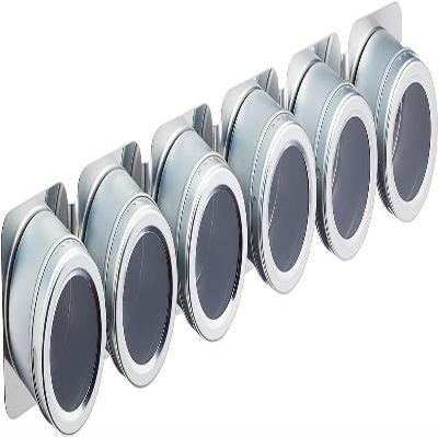 KitchenCraft 6-Piece Master Class Magnetic Spice Rack, Stainless-Steel, Silver, 9 x 12 x 16 cm