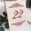 Paisley Wedding Table Numbers (Select Color/Quantity), Champagne, Burgundy, 1-75, Double Sided, Tent or Use in a Stand, Great for Parties & Restaurants - Made in the USA view 1